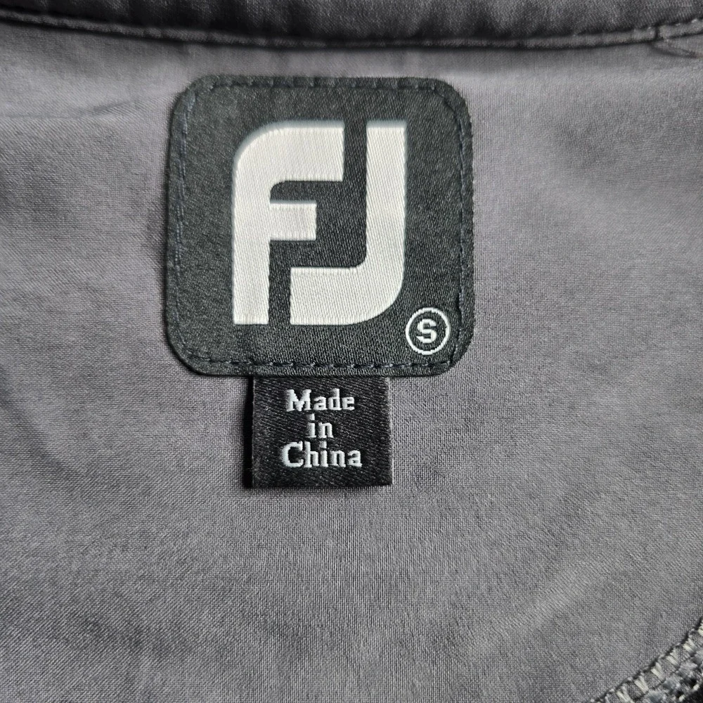 Footjoy Pique Sport Mid Layer 1/4 Zip Sweater Jacket Mens Small Black Gray Golf